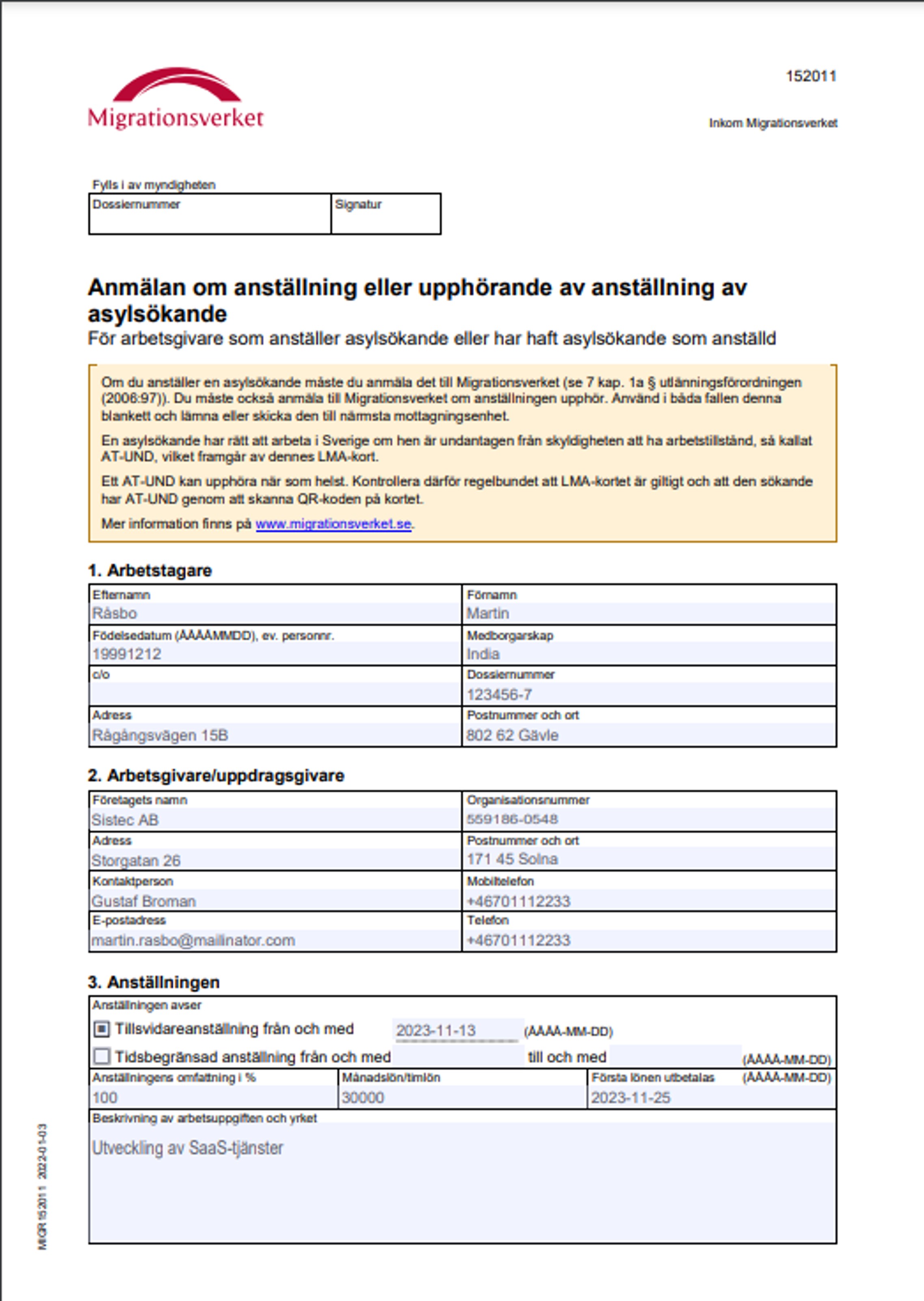 Migrationsverket-blankett